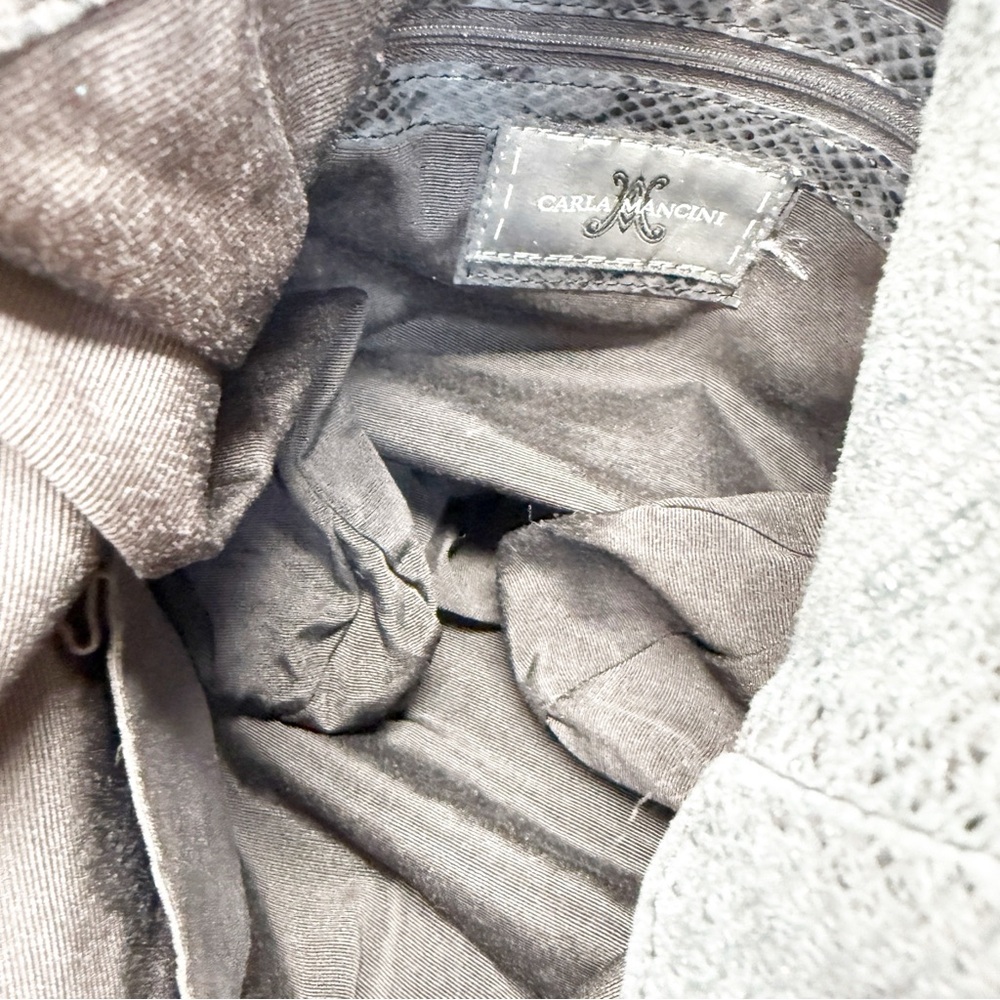 Carla Mancini Gray Snakeskin Leather Shoulder Bag… - image 8